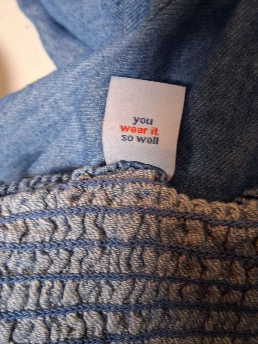 Old Navy Chambray Denim Dress Large Square Neck Sleeveless Country Cottage - Picture 4 of 10